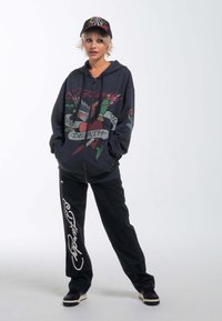 Ed Hardy TRUE SNAKE HOODIE - Sweatjacke - charcoal