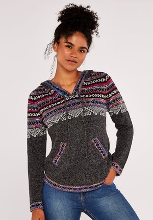 FAIRISLE  - Felpa con cappuccio - charcoal