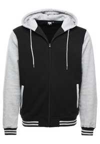 2-TONE ZIP HOODY - Adīta jaka - black/grey