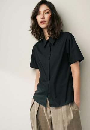 SHORT SLEEVE COLLARED REGULAR FIT - Camisa - black