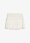 SPARKLY RUFFLED - MINI SKIRT - Jupe plissée - white