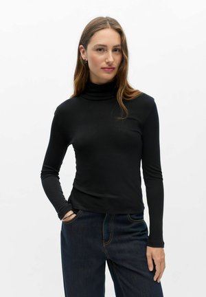 Object, LONG SLEEVED TOP HIGH ROLL NECK - T-shirt à manches longues - black
