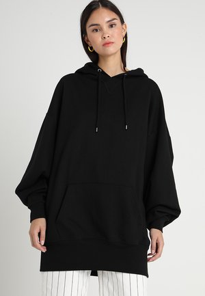 LADIES LONG OVERSIZE HOODY - Jersey con capucha - black