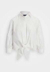 MOCHELL TIE WAIST STRETCH COTTON BLEND SHIRT - Paitapusero - white