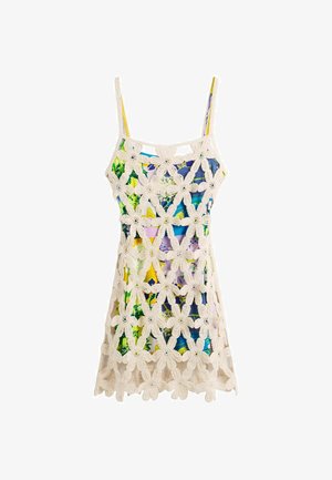 Desigual, WHITE CROCHET DRESS - Svetríkové šaty - white