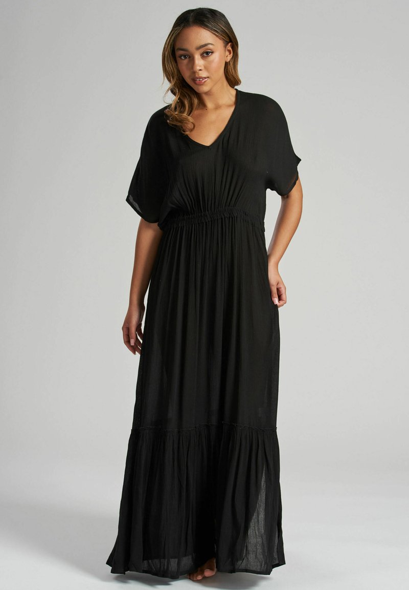 South Beach COVER UP CRINKLE V NECK  - Vestido largo - black