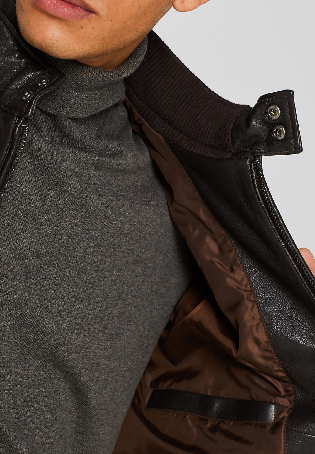 Esprit Skinnjacka brown Zalando.se Esprit Jacka i konstläder brown Zalando.se