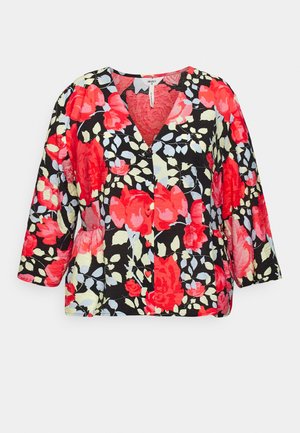 Object Curve OBJLIMONE TOP - Bluse - hot coralaop/flowers