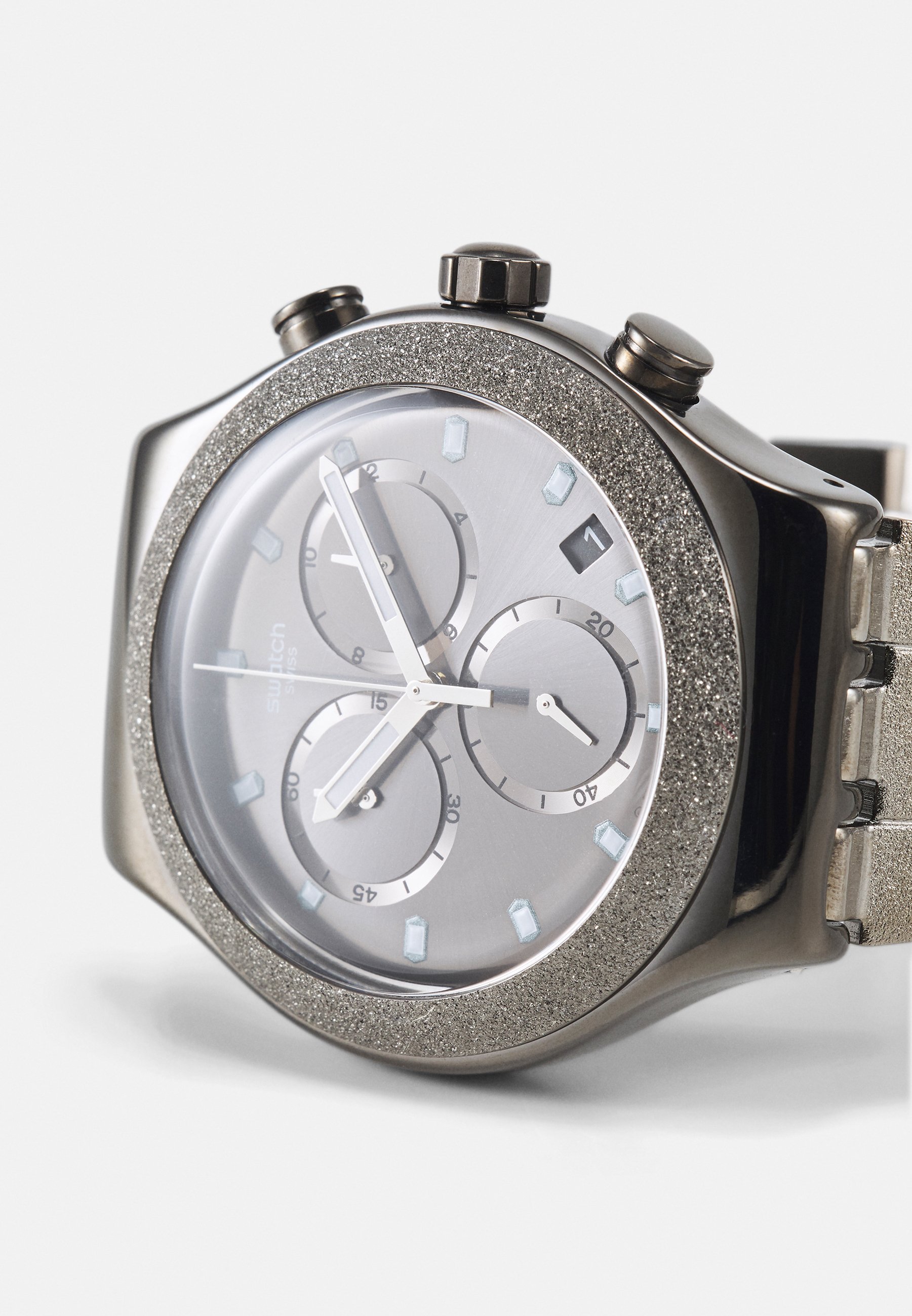 Swatch SILVER EXPLOSION - Chronografinis laikrodis - silver-coloured/pasidabruota  - Zalando.lt