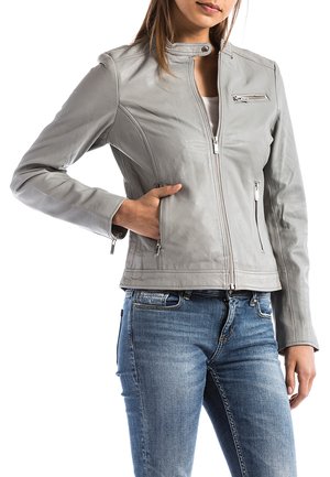 Lederjacke - light grey