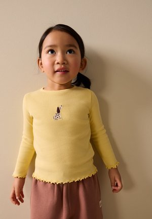 REGULAR FIT EMBROIDERED - Bluză cu mânecă lungă - lemon yellow dog