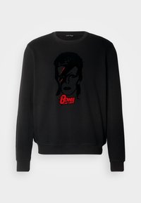REGULAR FIT WITH MATT PLASTIC AND FLOCK PRINT - Sudadera - black