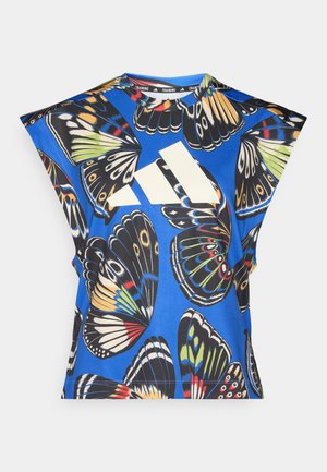 adidas Performance FARM TANK - T-shirts print - black/blue/lush red