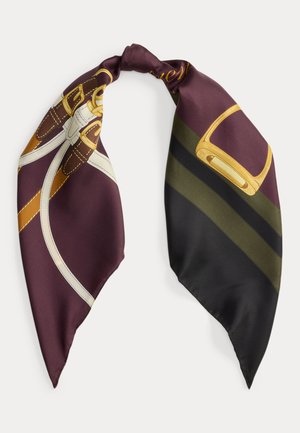 BELTING-PRINT SILK SQUARE SCARF - Selyemkendő - pinot noir