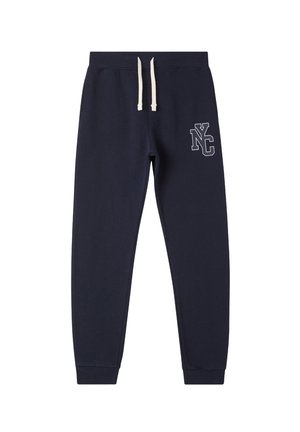 CON COULISSE E STAMPA - Pantaloni sportivi - blu denim scuro