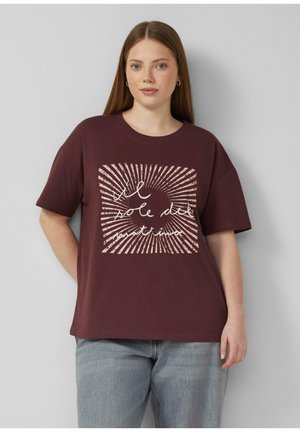 QS, T-SHIRT - Print T-shirt - bordeaux