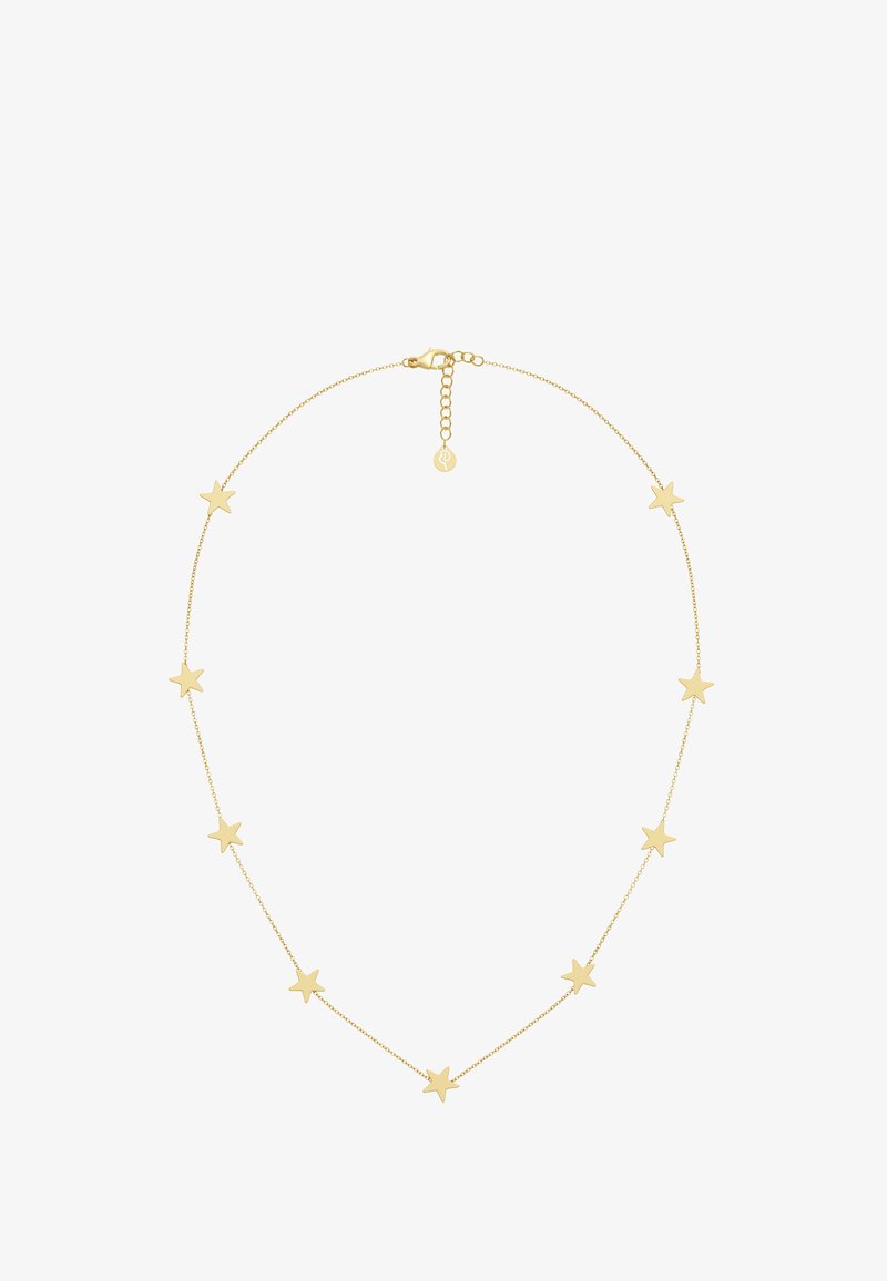 Náhrdelník v zlatej farbe s piatimi hviezdicovými príveskami na jemnom reťazci. Súčasťou je spona na homár a predĺžený reťazec pre nastaviteľnú dĺžku.