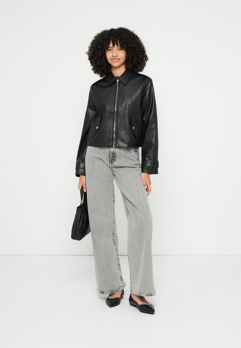 zalando calvin klein faux leather bomber jacket