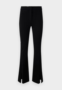 SLIT FLARE LEG PONTE PANT - Nohavice - black