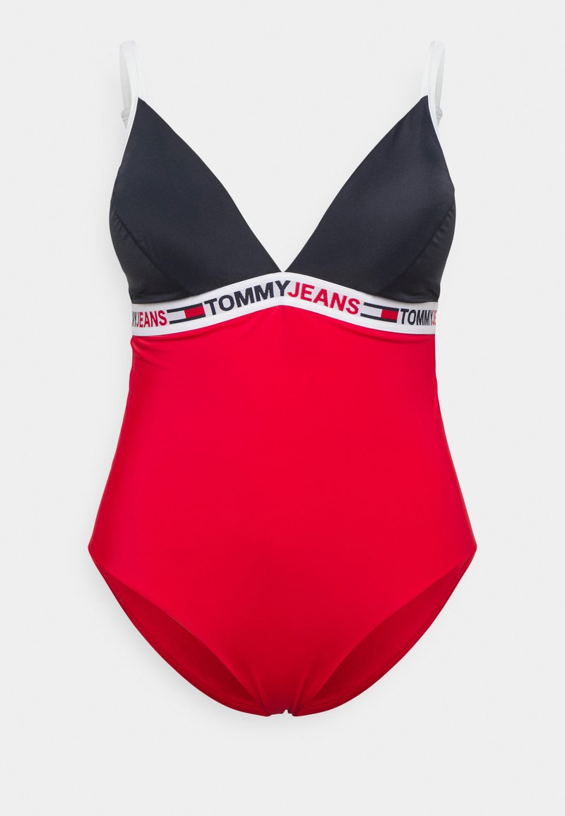 Tommy Hilfiger TRIANGLE ONE PIECE CURVE Swimsuit desert sky/light