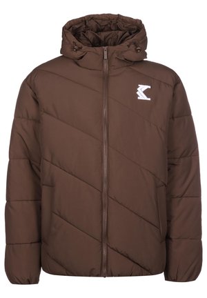 HOODED PUFFER JACKET - Winter jacket - brown