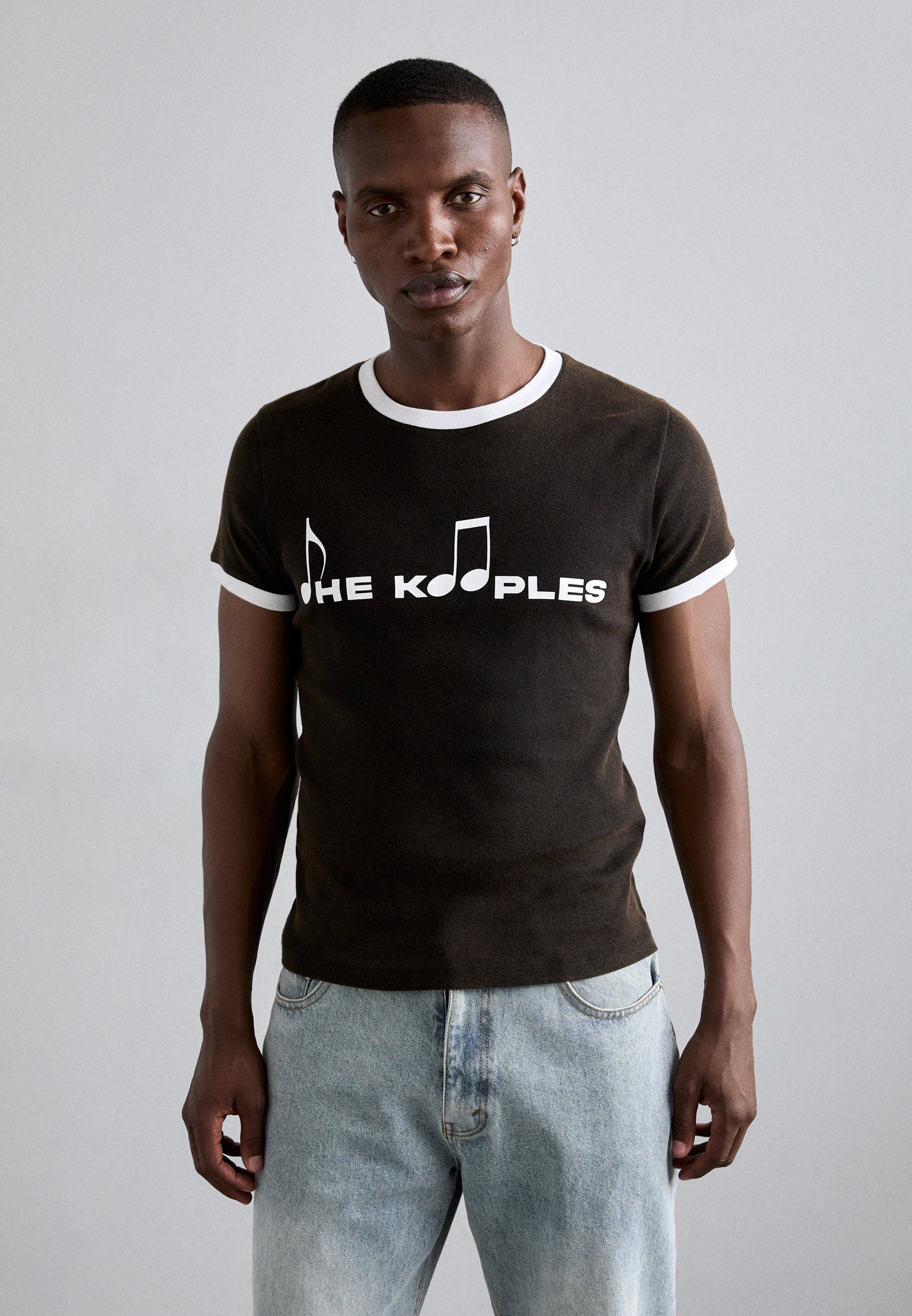 T-shirt The Kooples Noir Imprimé - Taille XS - Chambray - Manches Courtes - Occasion Très Bon état