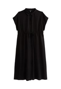 New Look Curves CURVES SHORT SLEEVE DRAWSTRING MIDI  - Shirt dress - black