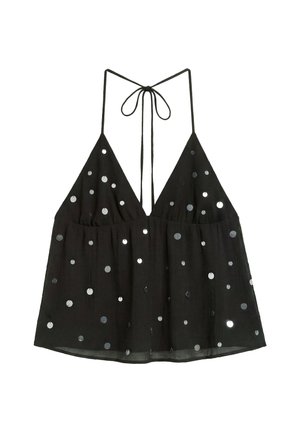 PULL&BEAR, MIRROR HALTER - TOP - Débardeur - black