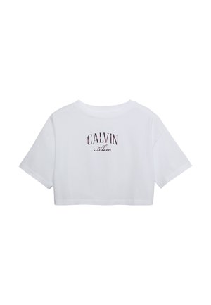 Calvin Klein Jeans, BOXY CROPPED VARSITY LOGO  - Μπλουζάκι με στάμπα - bright white