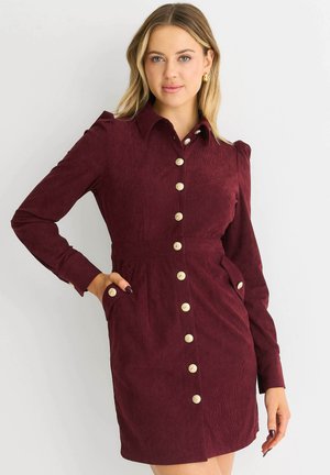 Shirt dress - burgundy