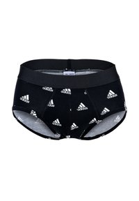 Svarta bomullsboxershorts med en mjuk midjeresår, med upprepade vita Adidas-logotyper. Tyget har en mjuk textur och en klassisk skärning.