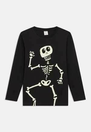 SKELETON GLOW IN THE DARK UNISEX - Long sleeved top - black