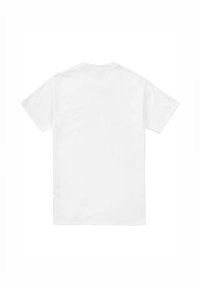 White cotton t-shirt with a classic fit, short sleeves, and a crew neckline; smooth texture, no visible logos or patterns.