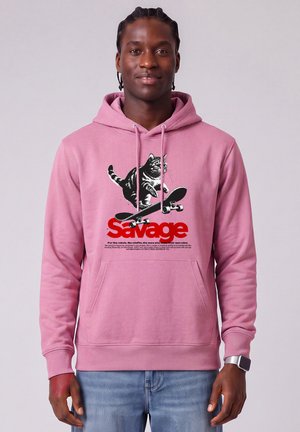 watapparel, SAVAGE CAT UNISEX - Sweat à capuche - bubble pink