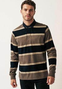 Next Polokošeľa - neutral brown black stripe