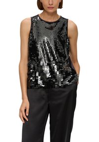 s.Oliver BLACK LABEL PAILLETTES - Blouse - dunkelgrau