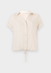 STRIPED SHORTSLEEVE - Bluza s gumbima - summer beige