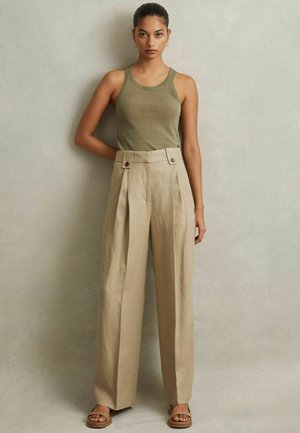 Reiss LEILA FRONT PLEAT - Pantaloni - light khaki