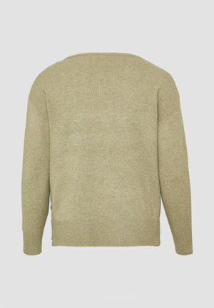 Šviesiai žalia megzta liemenė su laisvu siluetu, plačiu iškirpimu ir raukiniais ant rankovių. Siuvinėtos šoninės plyšiai apatine dalimi suteikia judėjimo patogumą.