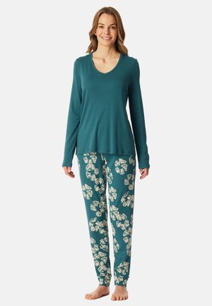 SET - Nattøj sæt - dunkelgrün