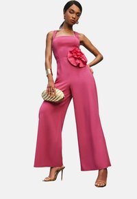 REGULAR FIT HALTER NECK CORSAGE  - Kombinezons - pink