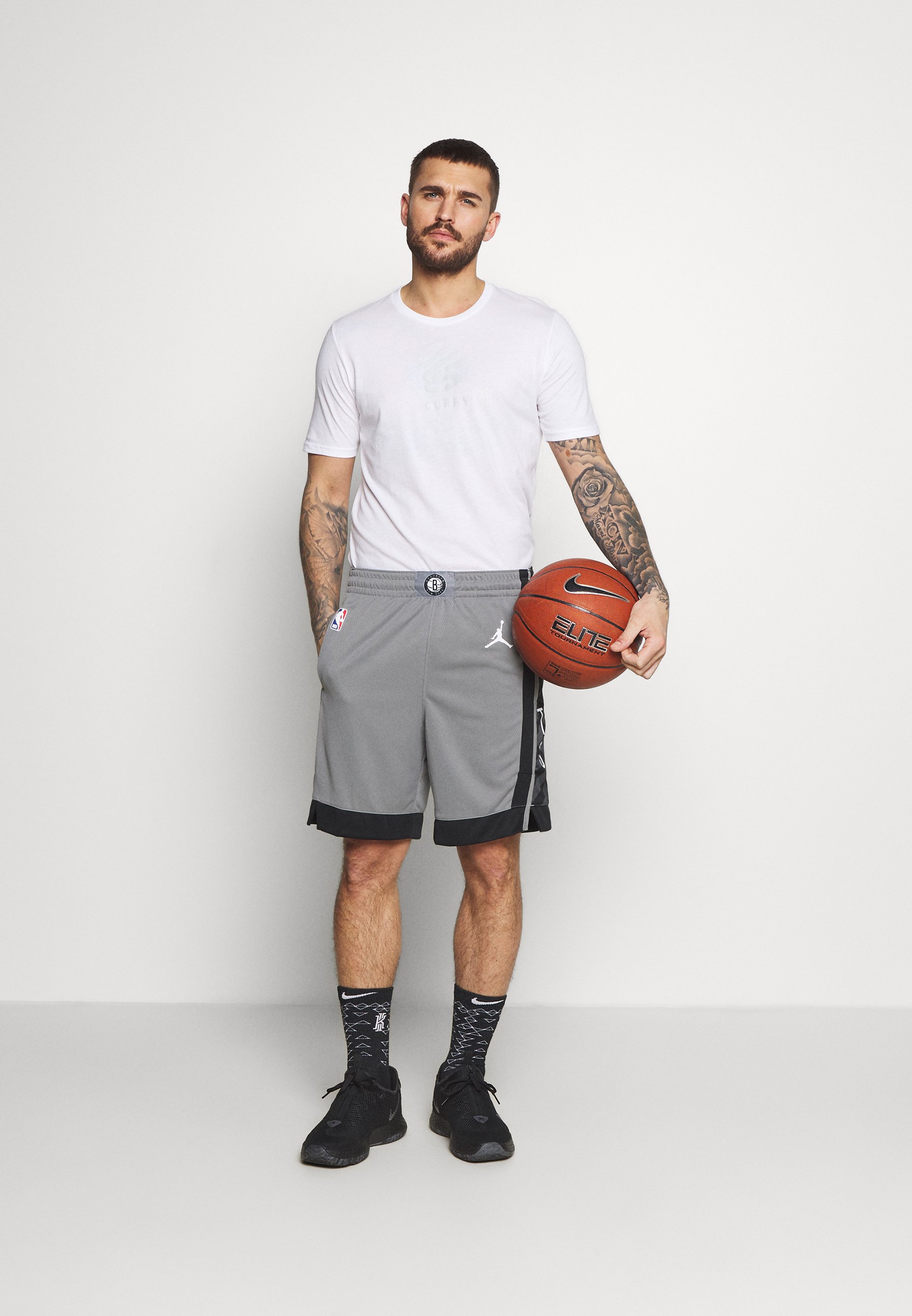 Nike Performance NBA BROOKLYN NETS SWINGMAN SHORT - Pantaloncini sportivi -  dark steel grey/black/white/grigio - Zalando.it