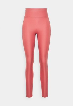 Leggings a vita alta in un audace colore corallo, realizzati in un tessuto liscio e elasticizzato con un design snello e dettagli di cucitura rinforzati.