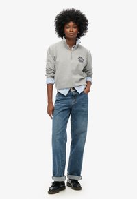 Superdry & Co ATHLETIC ESSENTIALS HALF ZIP - Sweatshirt - grey marl