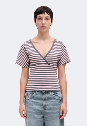 Hollister Co., BATWING - Обикновена тениска - light pink/grey