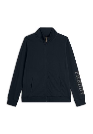 COLLO ALTO E LOGO CON PERLINE DORATE - Sweat zippé - dark sapphire