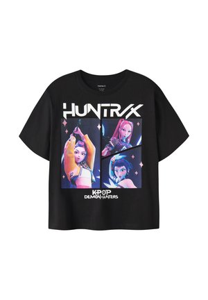 Name it NKFMARA KPOP SS NREG TOP BOX LNOOS SKY - T-shirt imprimé - black