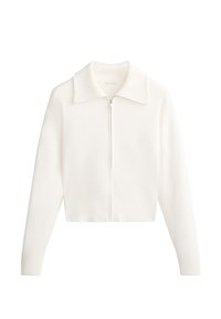 KNIT WITH HIGH COLLAR - Kofta - white