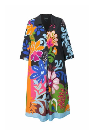 Ulla Popken COLORFUL FLOWER 3/4 SLEEVE  - Day dress - black