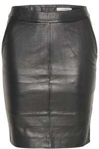 CHAR SKIRT - Jupe en cuir - svart